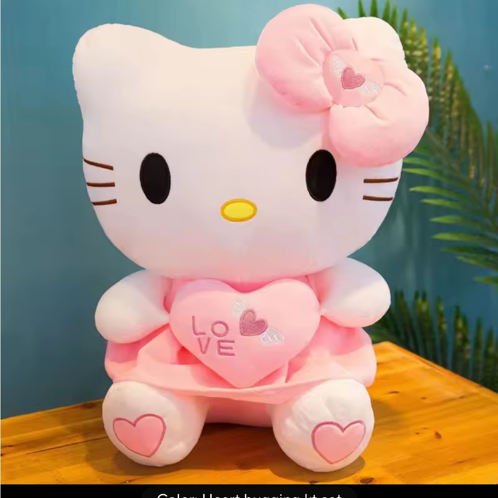 Cute Hello Kitty Plush with Pink Bow